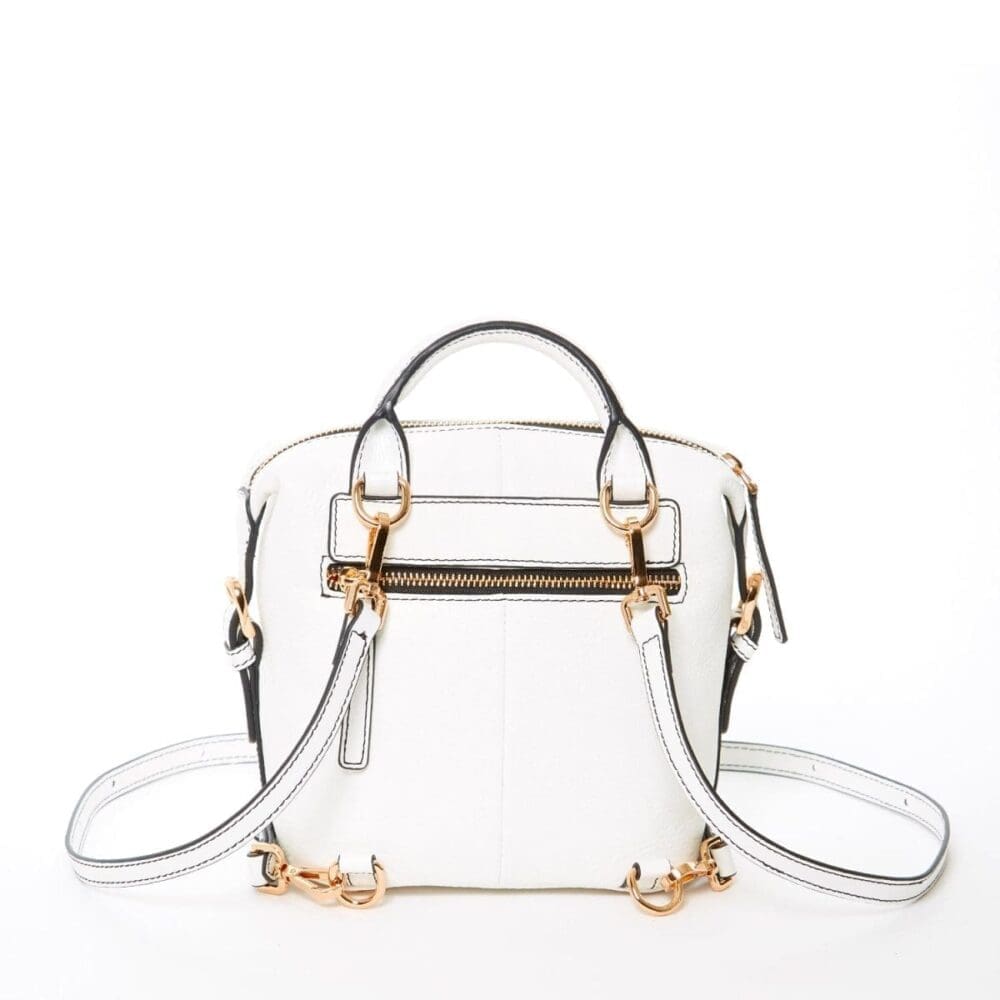 Susu Ashley Small White Leather Backpack Fast Shipping 3