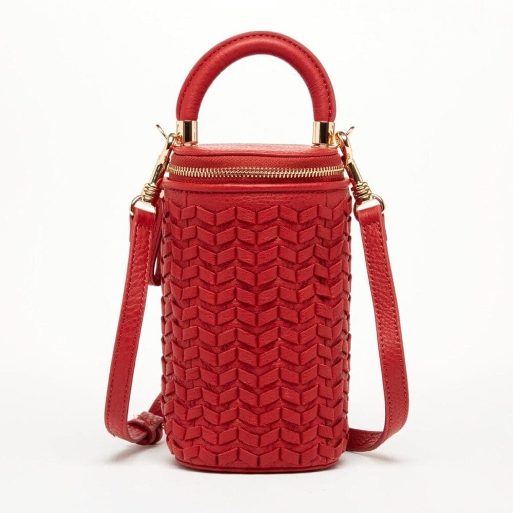 Susu Elsa Small Red Leather Crossbody Bag New Style
