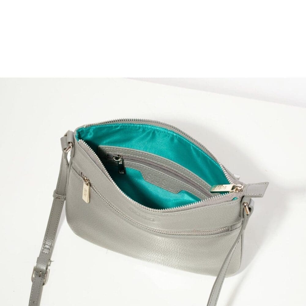 Susu Gray Leather Crossbody Bag Amazing Accessory 4