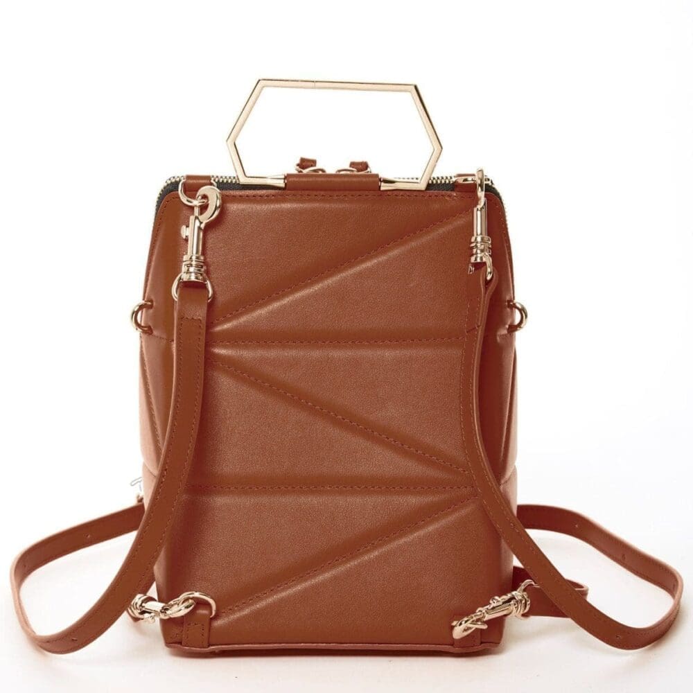 Susu Heidi Brown Leather Backpack Unique Design 3