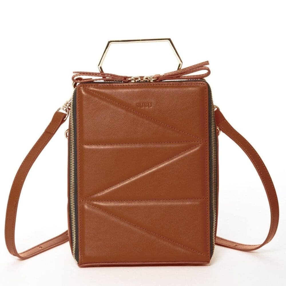 Susu Heidi Brown Leather Backpack Unique Design 4