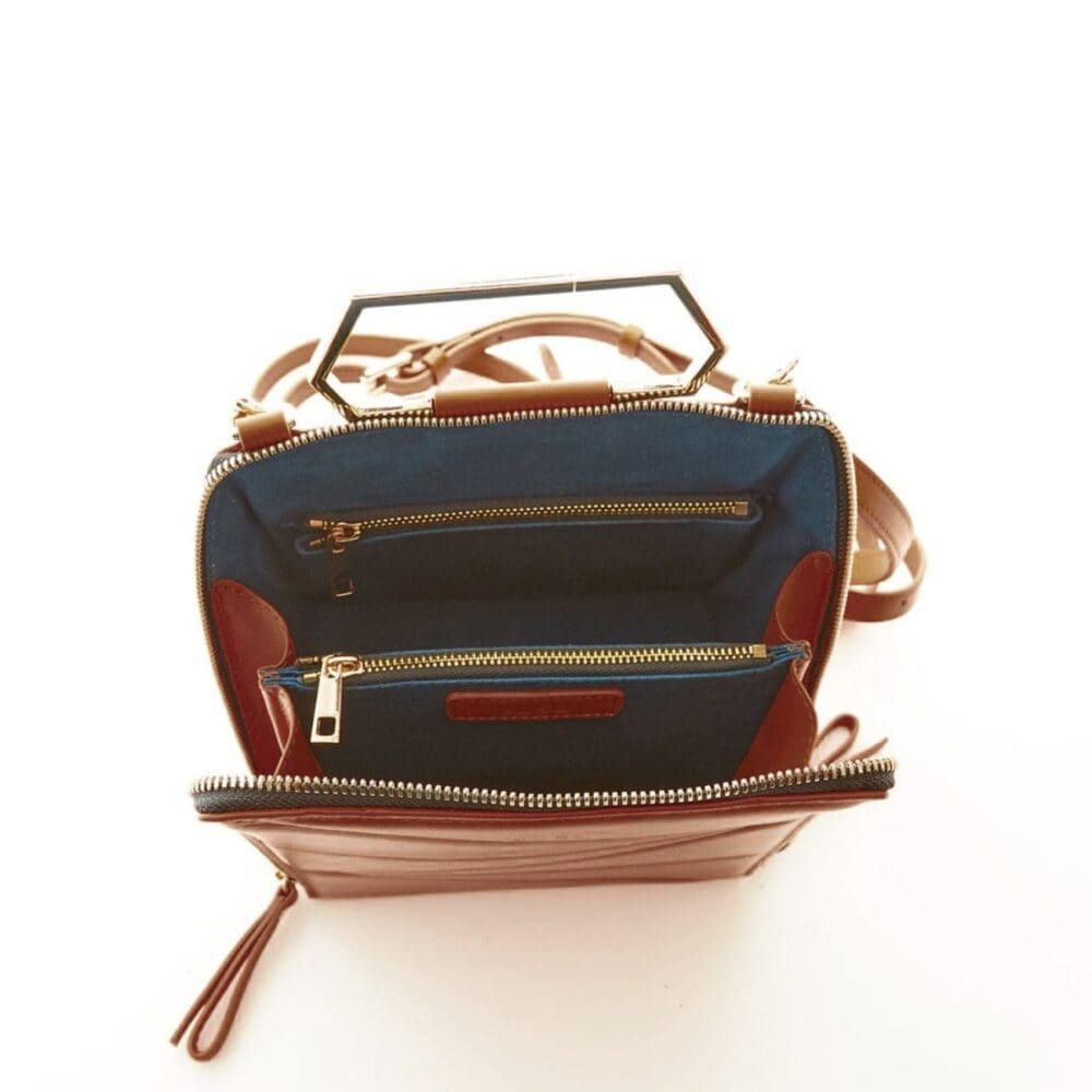 Susu Heidi Brown Leather Backpack Unique Design 5
