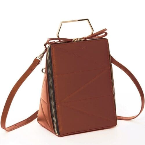 Susu Heidi Brown Leather Backpack Unique Design