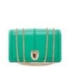 Susu Josie Green Leather Shoulder Bag With Chain Strap