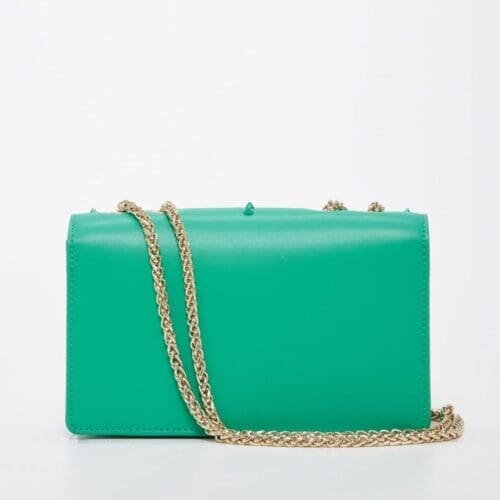 Susu Josie Green Leather Shoulder Bag With Chain Strap 3