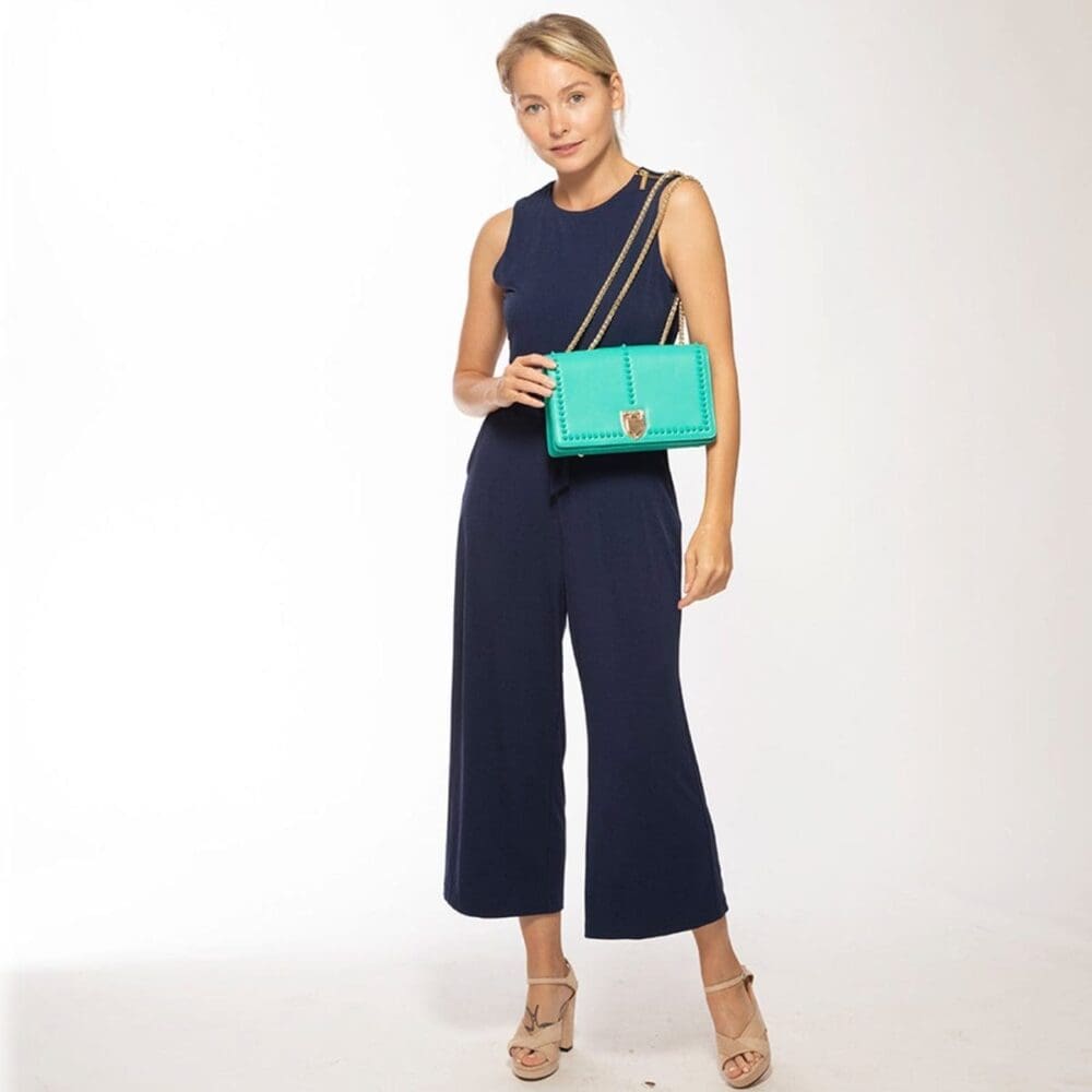 Susu Josie Green Leather Shoulder Bag With Chain Strap 7