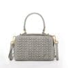 Susu Kayla Light Gray Weave Leather Crossbody Bag