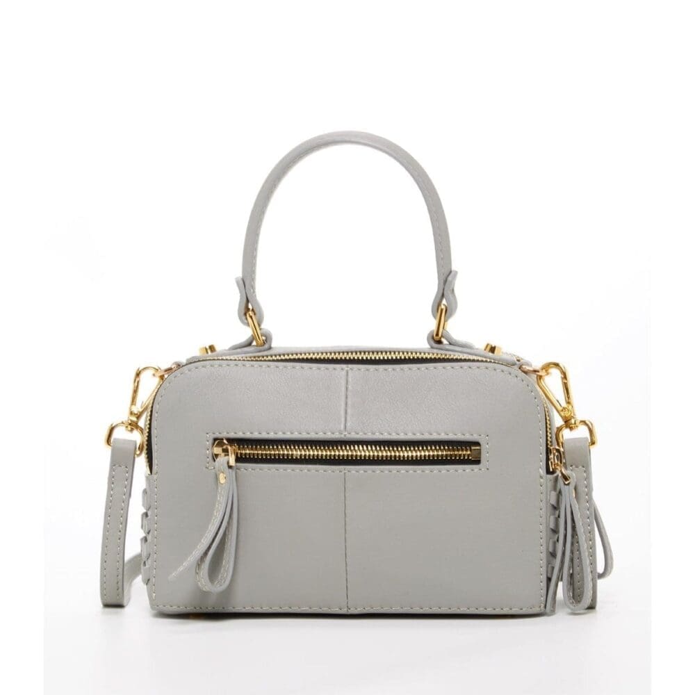 Susu Kayla Light Gray Weave Leather Crossbody Bag 3