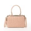 Susu Kayla Woven Pink Leather Crossbody Bag
