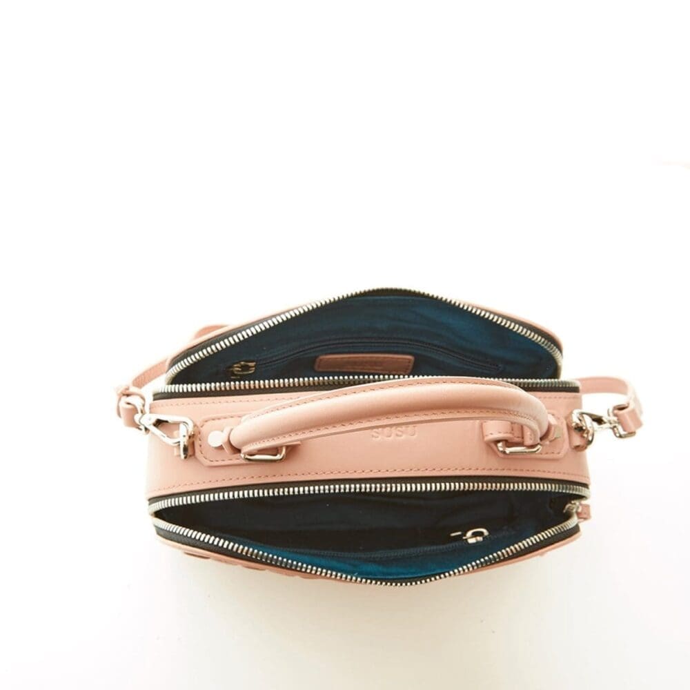 Susu Kayla Woven Pink Leather Crossbody Bag 5