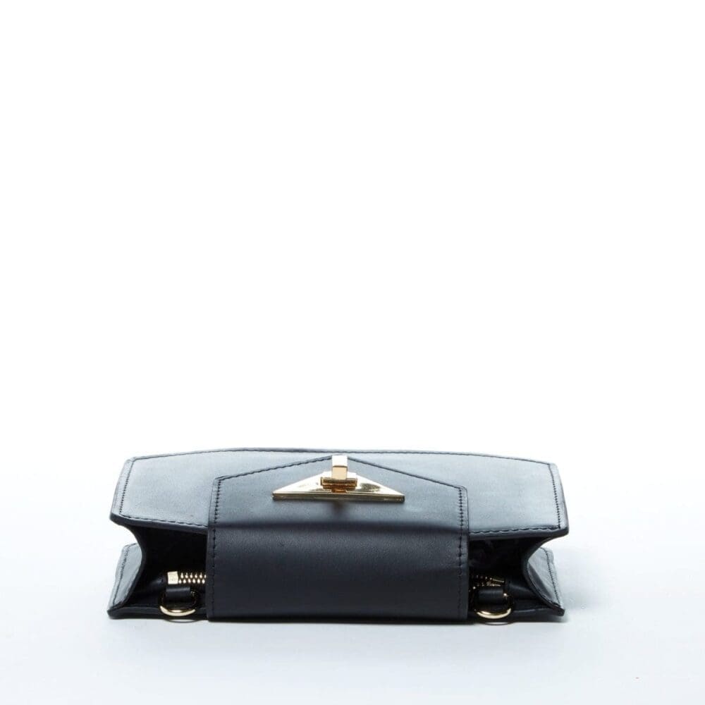 Susu Mary Black Leather Crossbody Bag Wristlet 5