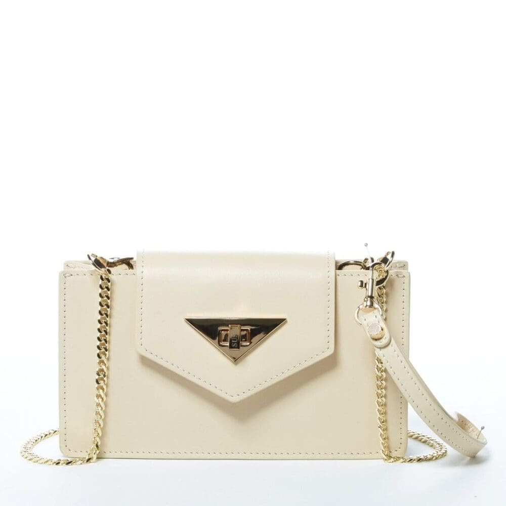 Susu Mary Off White Leather Crossbody Bag Wristlet