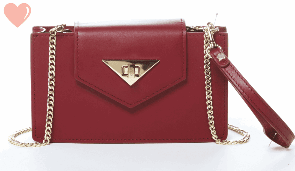 Susu Mary Small Burgundy Leather Crossbody Bag Wristlet