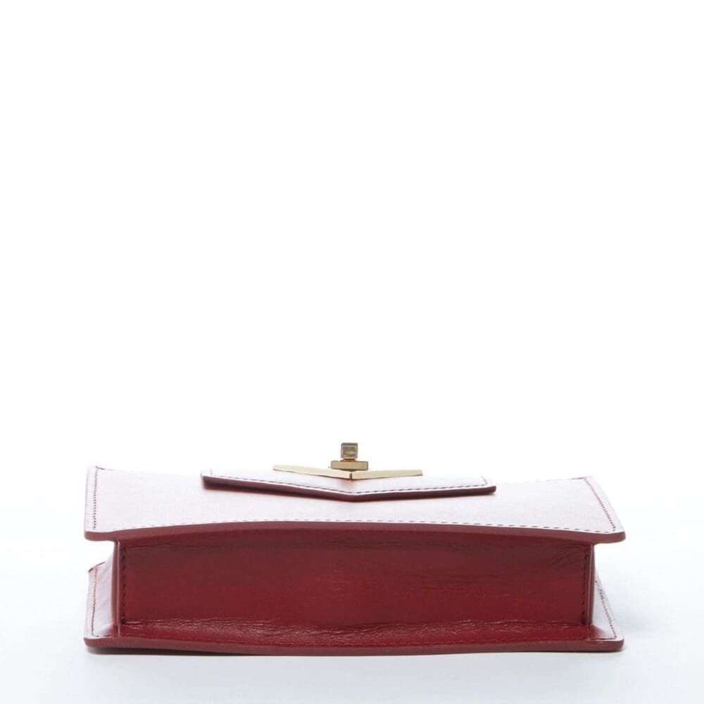 Susu Mary Small Burgundy Leather Crossbody Bag Wristlet 5