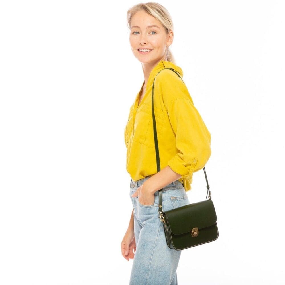 Susu Nanah Dark Green Leather Crossbody Bag Must Have 9