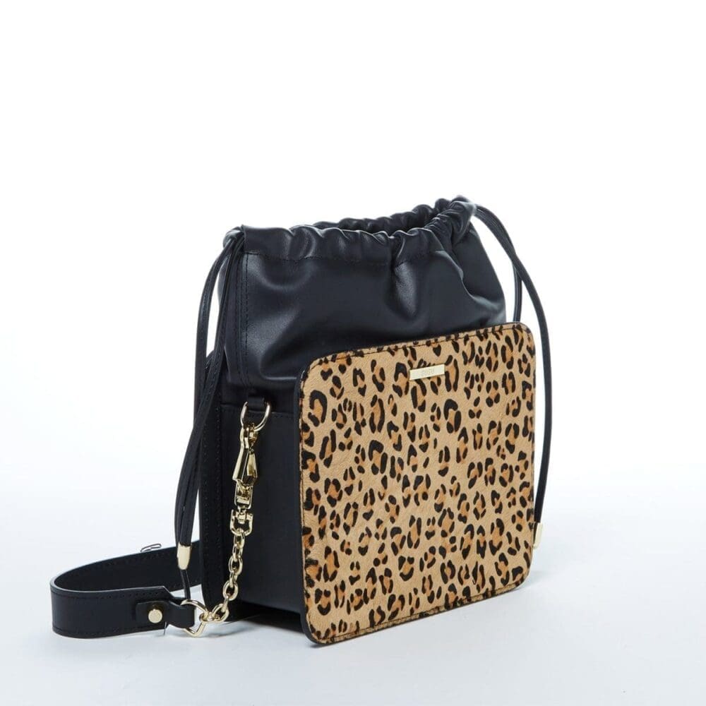 Susu Patricia Black Leather Crossbody Bag Leopard 3