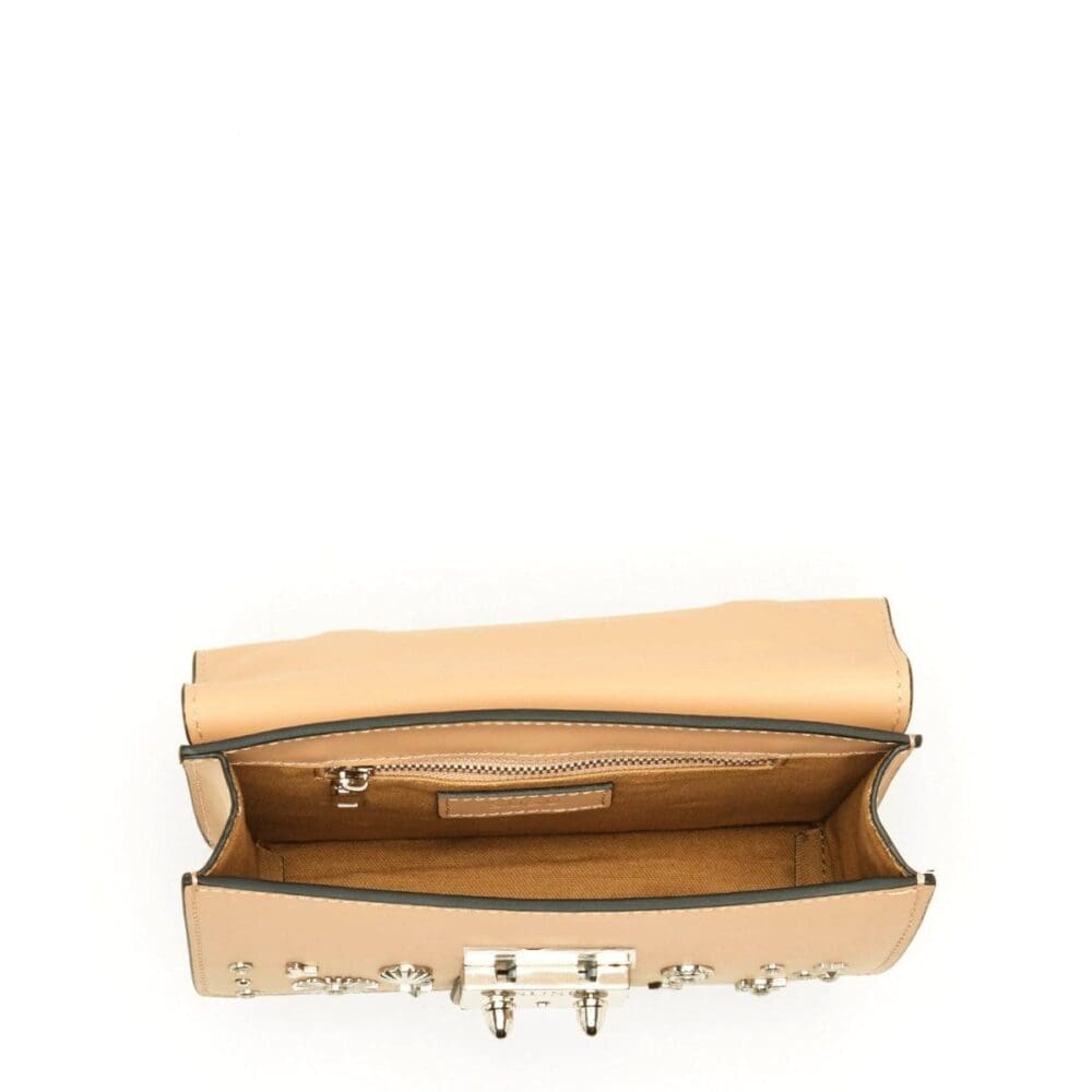 Susu The Hollywood Beige Leather Crossbody Bag Studded 5
