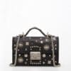 Susu The Hollywood Black Leather Crossbody Bag Studded