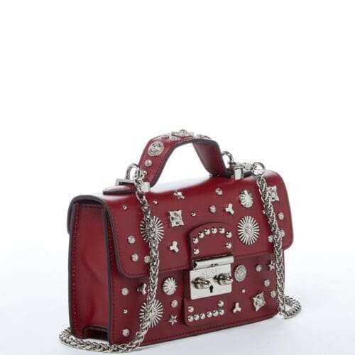 Susu The Hollywood Burgundy Studded Leather Crossbody Bag 2