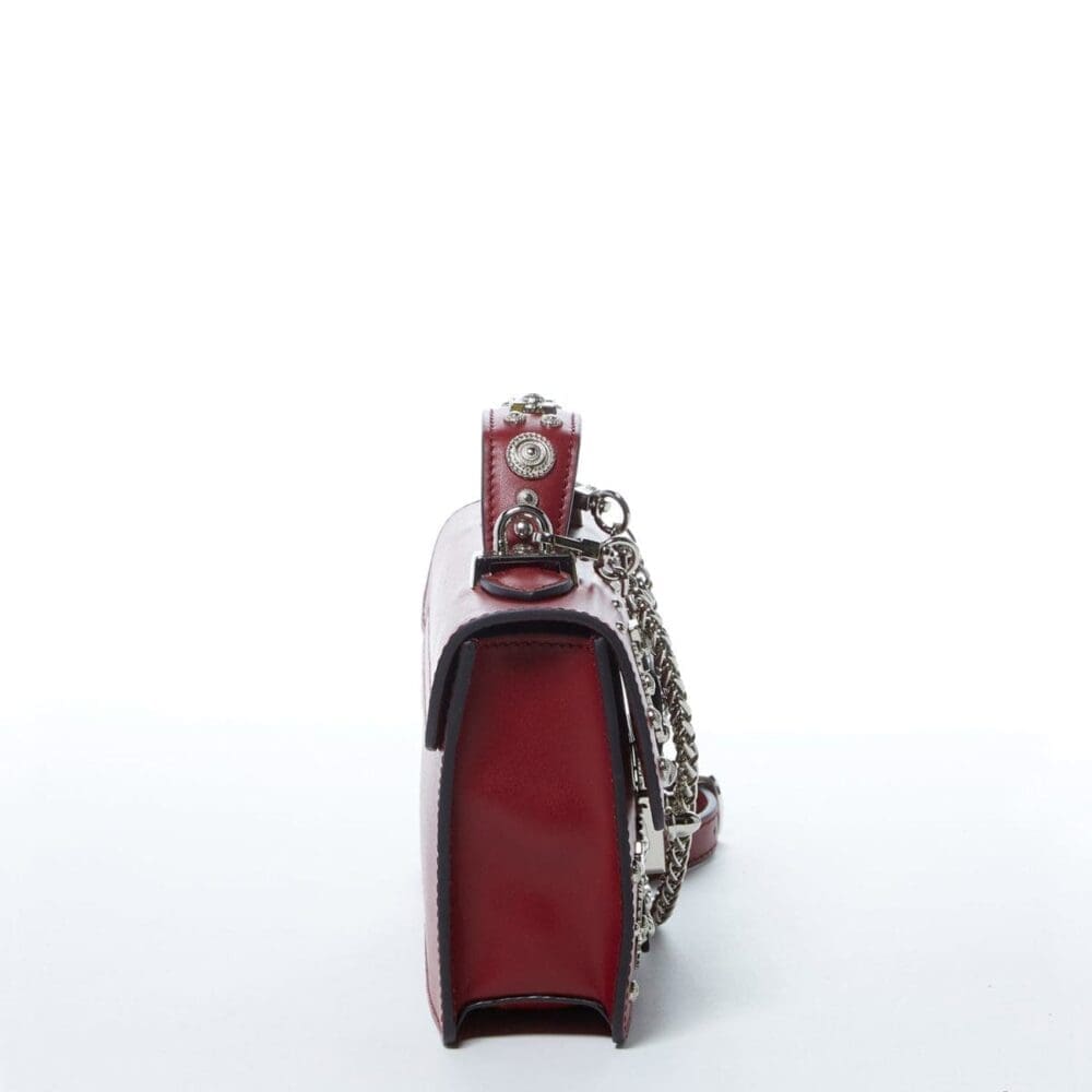 Susu The Hollywood Burgundy Studded Leather Crossbody Bag 3