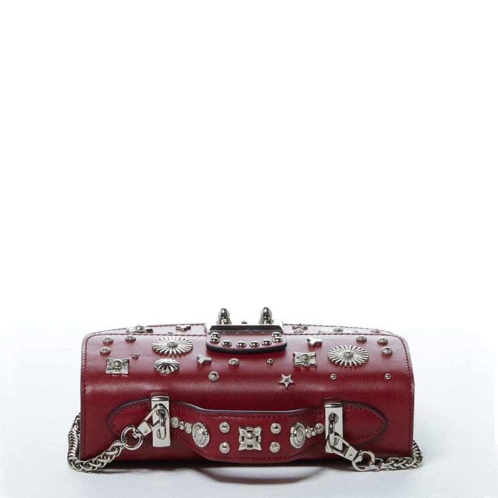 Susu The Hollywood Burgundy Studded Leather Crossbody Bag 5