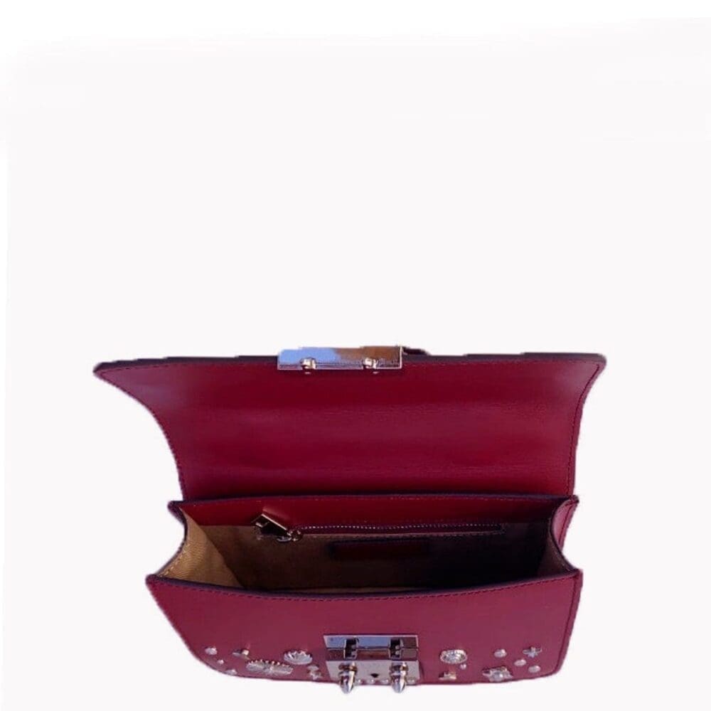 Susu The Hollywood Burgundy Studded Leather Crossbody Bag 7