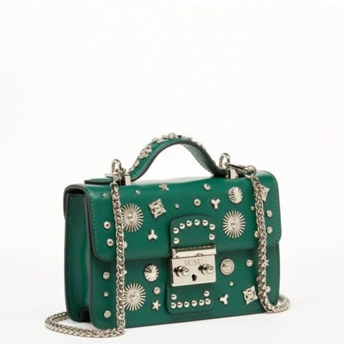 Susu The Hollywood Evergreen Leather Crossbody Bag Studded 2