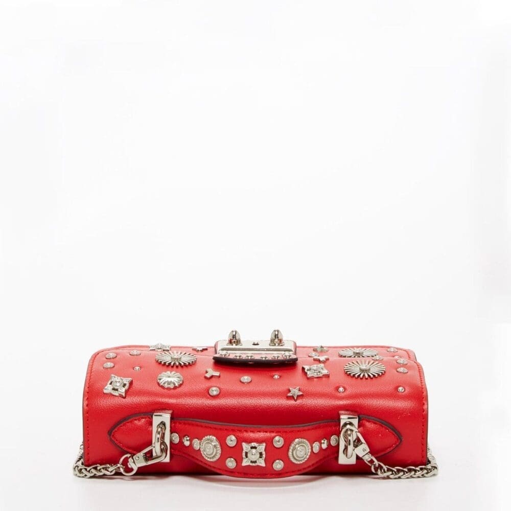 Susu The Hollywood Red Leather Crossbody Bag Studded 4