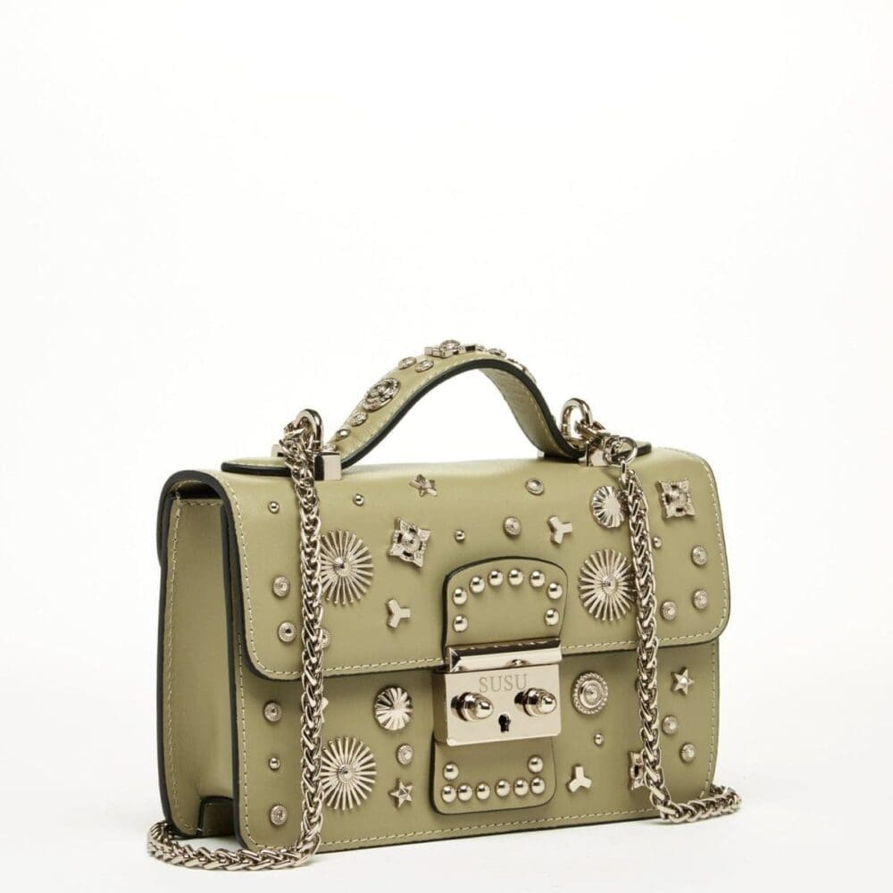 Susu The Hollywood Sage Green Leather Crossbody Bag 6