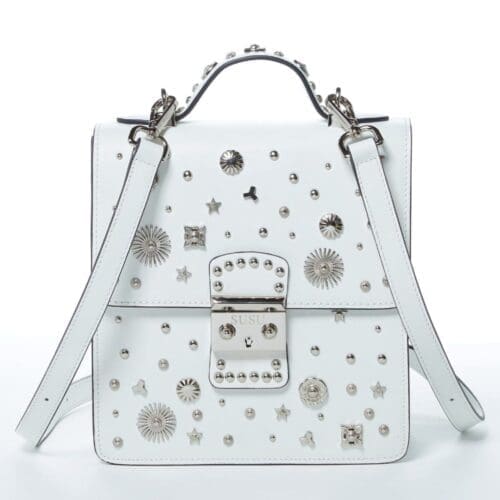 Susu The Hollywood White Leather Backpack Stylish One