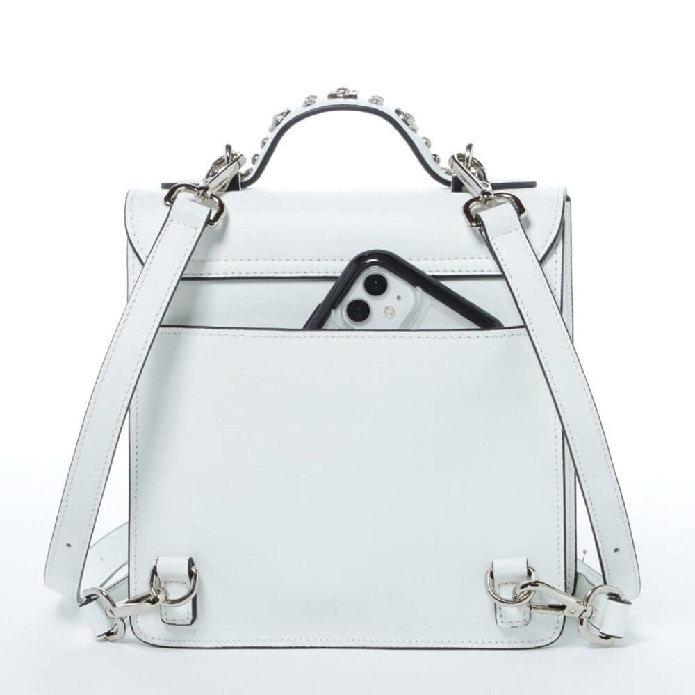 Susu The Hollywood White Leather Backpack Stylish One 7