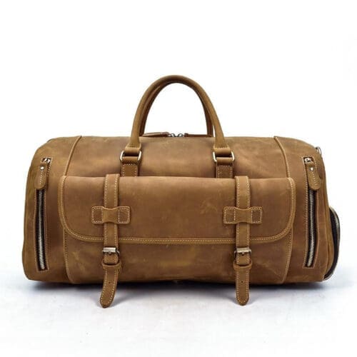 The Bard Weekender Handmade Leather Duffle Bag 10