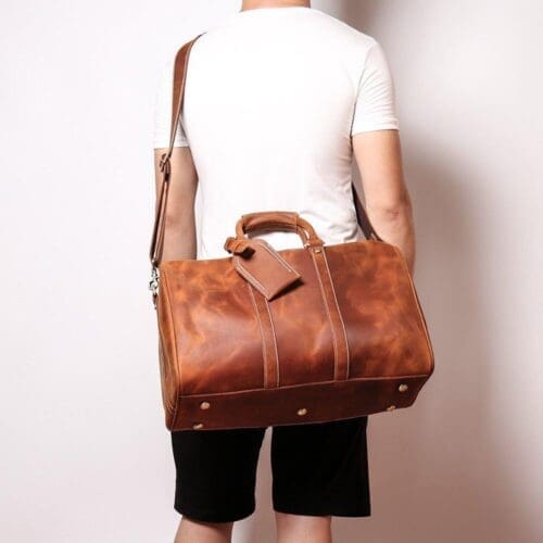 The Brandt Weekender Small Leather Duffle Bag 15
