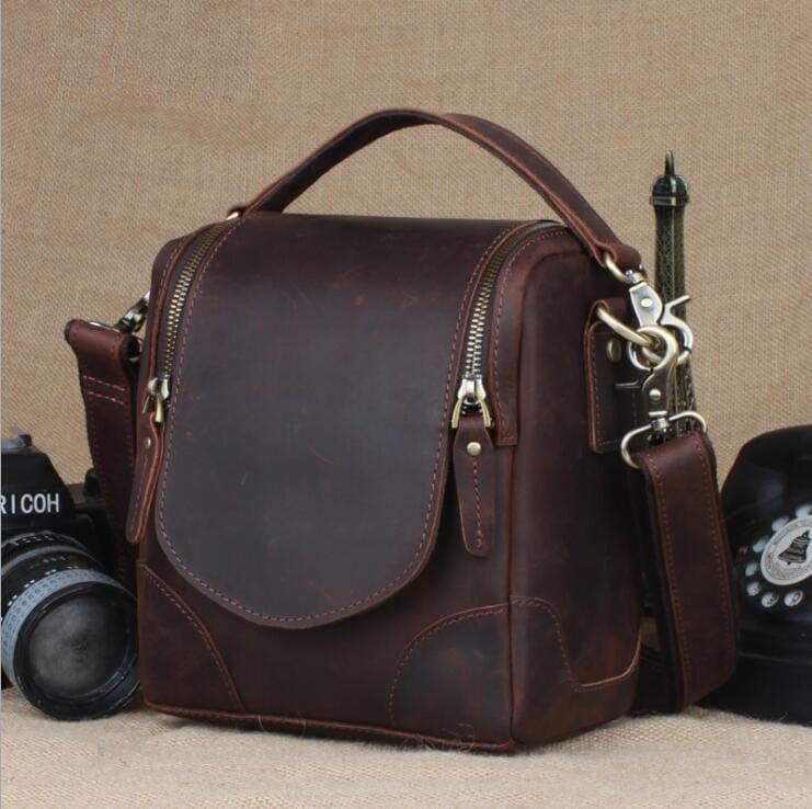 The Calista Small Leather Camera Bag Leather Camera Lens Case 12