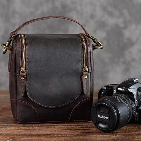 The Calista Small Leather Camera Bag Leather Camera Lens Case 2