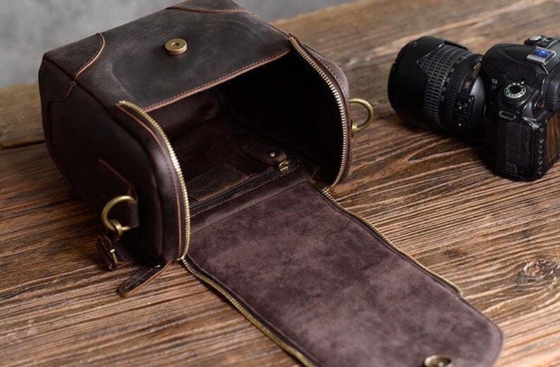 The Calista Small Leather Camera Bag Leather Camera Lens Case 6