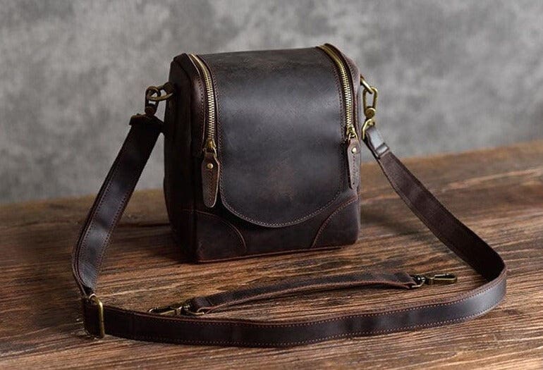 The Calista Small Leather Camera Bag Leather Camera Lens Case 7