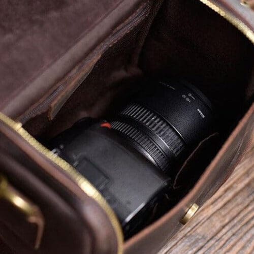 The Calista Small Leather Camera Bag Leather Camera Lens Case 9