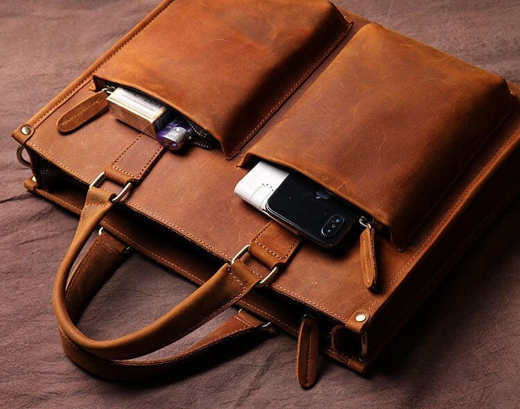 The Dagmar Leather Briefcase Vintage Leather Messenger Bag 4