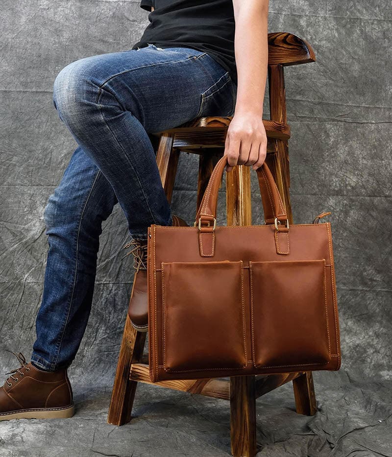 The Dagmar Leather Briefcase Vintage Leather Messenger Bag 7