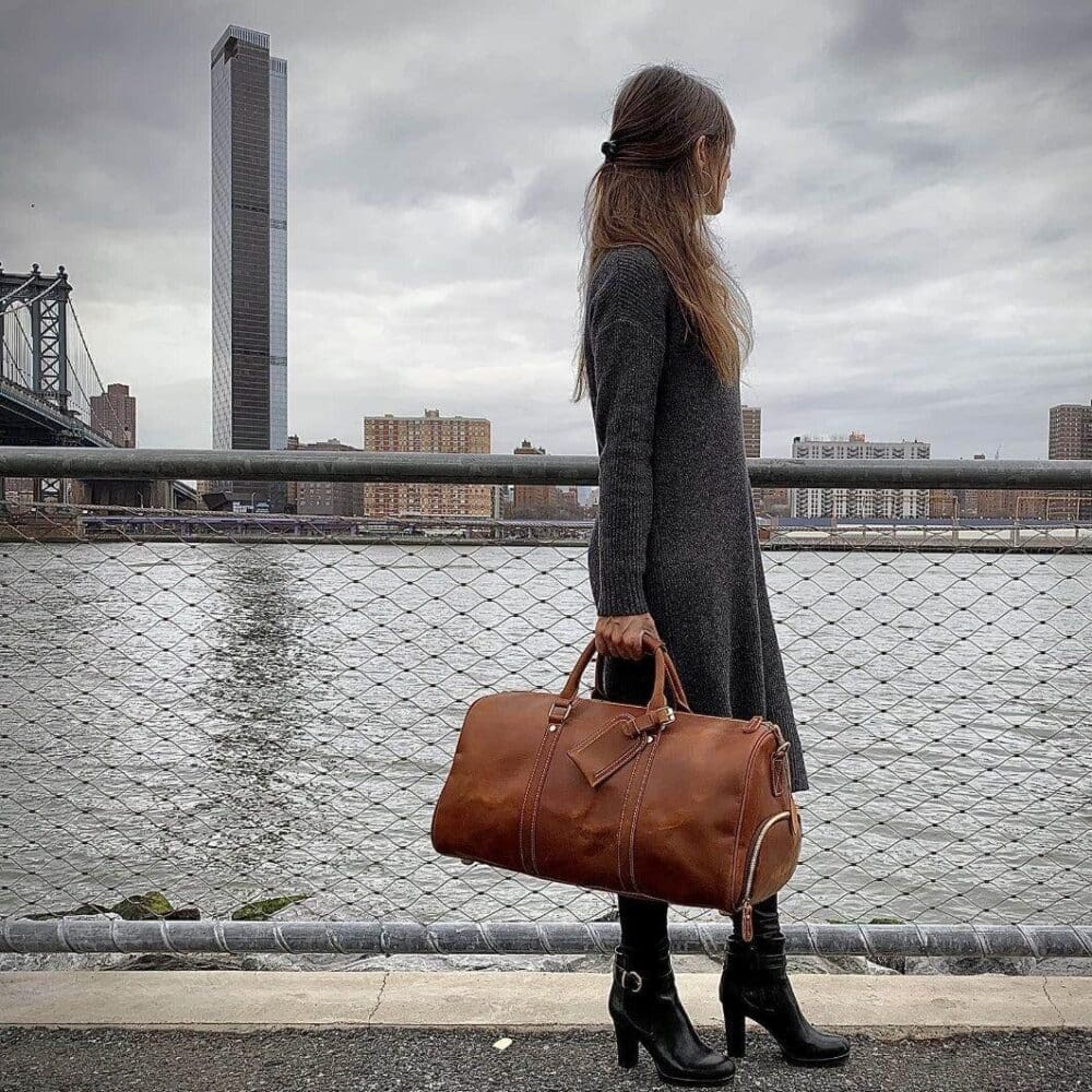 The Dagny Weekender Large Leather Duffle Bag 13