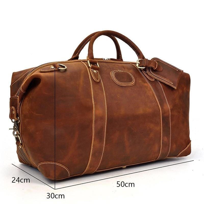 The Eira Duffle Bag Vintage Leather Weekender 10