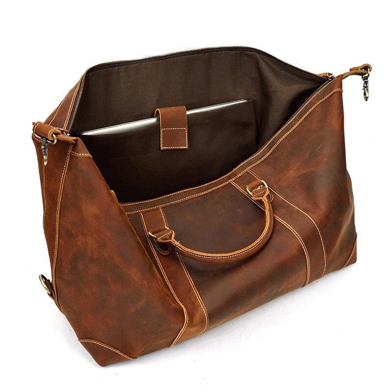 The Eira Duffle Bag Vintage Leather Weekender 12