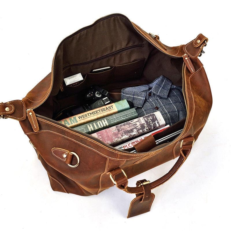 The Eira Duffle Bag Vintage Leather Weekender 13