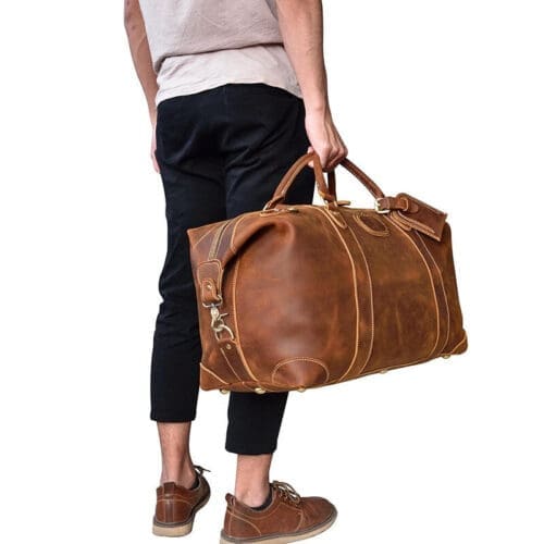 The Eira Duffle Bag Vintage Leather Weekender 8