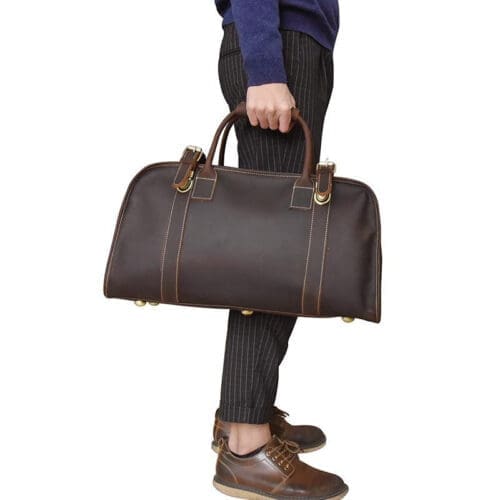 The Erlend Duffle Bag Vintage Leather Weekender 3