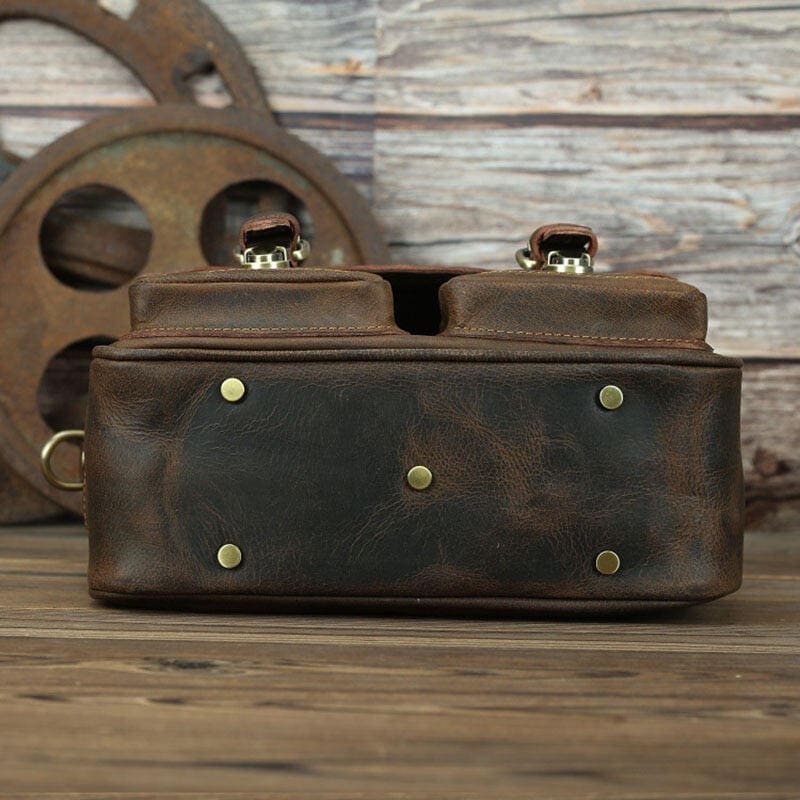 The Faust Leather Camera Bag Crossbody Vintage Camera Messenger Bag 12
