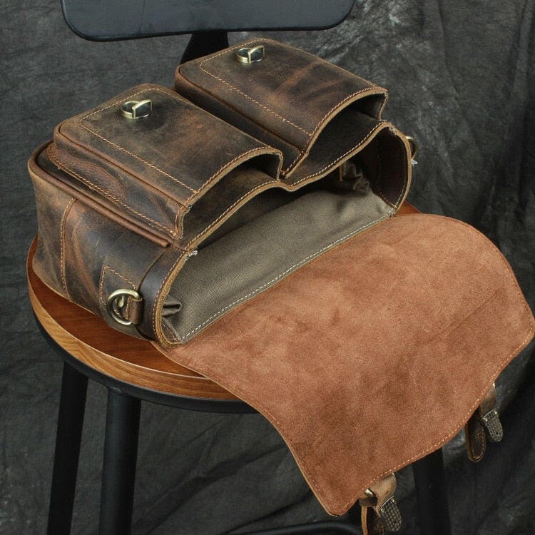 The Faust Leather Camera Bag Crossbody Vintage Camera Messenger Bag 2