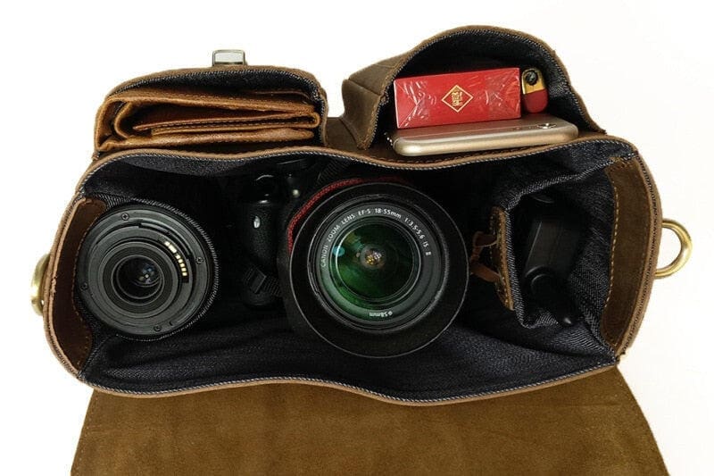 The Faust Leather Camera Bag Crossbody Vintage Camera Messenger Bag 6