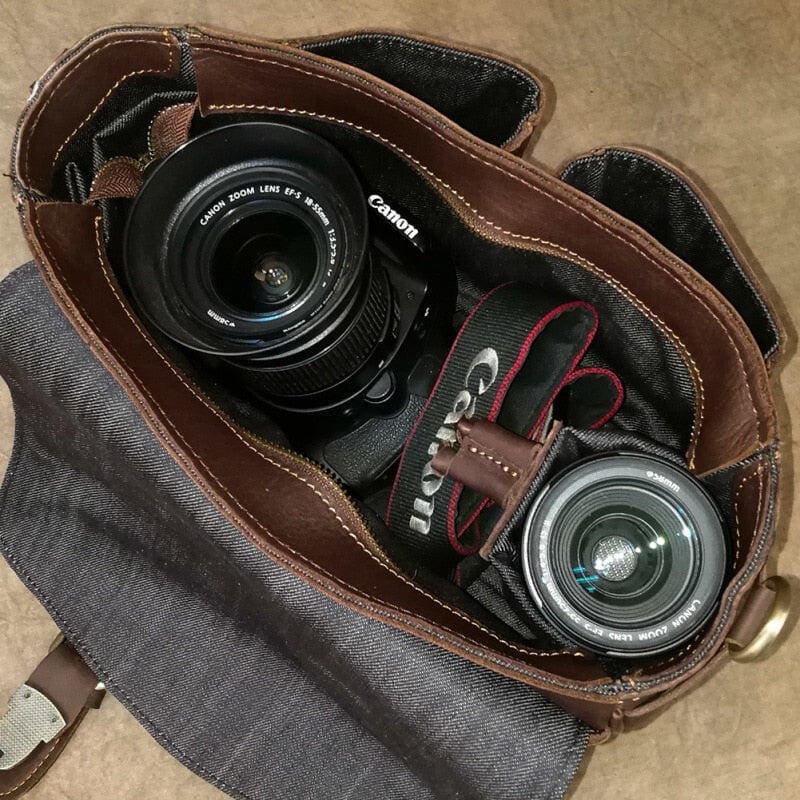 The Faust Leather Camera Bag Crossbody Vintage Camera Messenger Bag